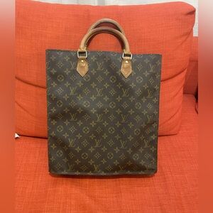 Louis Vuitton Sacs Plat 80s Luxury Brown Monogram Tote Bag